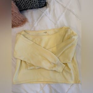Off Shoulder Light Yellow Long Sleeve Top